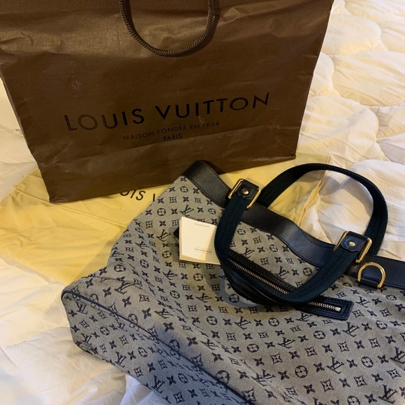 Navy and Gray Louis Vuitton Tote - Picture 6 of 11